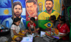 Daily life during FIFA World cup 2022 in Kolkata, West Bengal, India - 26 Nov 2022