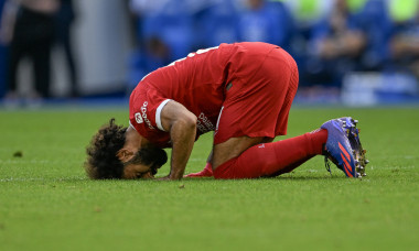 Brighton and Hove Albion v Liverpool Premier League Mohamed Salah of Liverpool bows after scoring his side s second goal