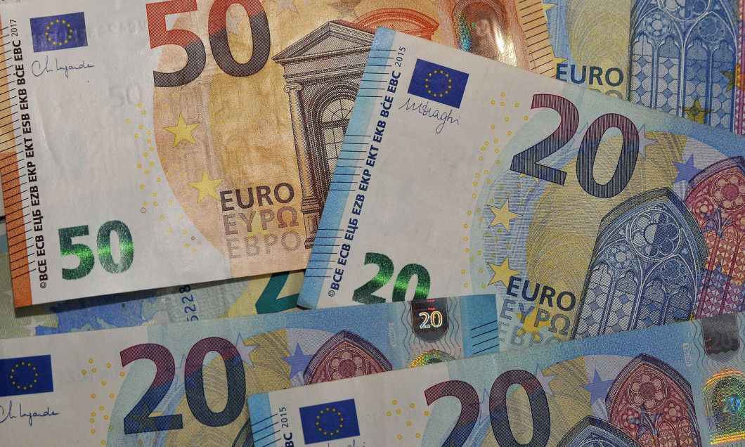 06 0ct. 2023/Euro currency notes or money billS in danish capital Copenhagen Denmark. (Photo.Francis Joseph Dean/Dean Pictures)