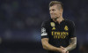 Real Madrid s German midfielder Toni Kroos looks during the Uefa champions league match between SSC Napoli vs Real Madri