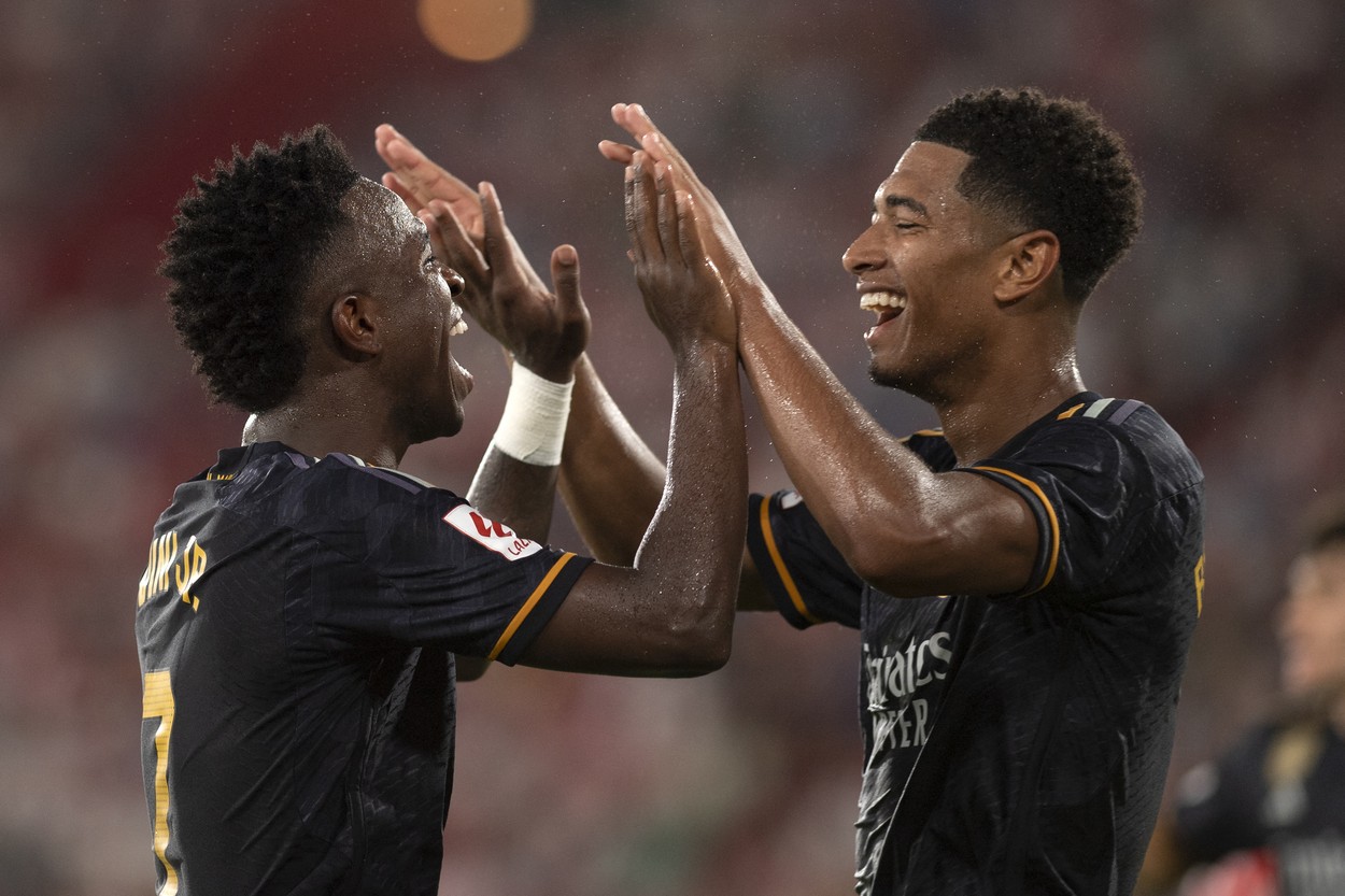 Cum au fost surprinși Jude Bellingham și Vinicius, după victoria din Champions League. ”Zâmbește!”