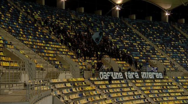 Peluza Sud a celor de la FCU Craiova, prezentă numeroasă pe Arena Națională! Câți fani au susținut formația din Bănie