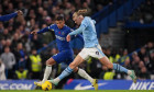 Erling Haaland of Man City and Thiago Silva of Chelsea during the Premier League match between Chelsea and Manchester Ci