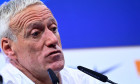 Le sélectionneur de l'équipe de France de football Didier Deschamps en conférence de presse avant le match de qualification à l'Euro 2024 contre les Pays-Bas au centre de formation et centre National du Footbal de Clairefontaine