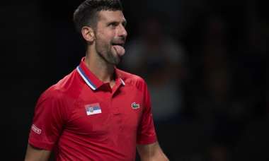 Davis Cup Final - Serbia v Great Britain Quarter-Final MALAGA, SPAIN - NOVEMBER 23: Novak Djokovic of Serbia looks on du