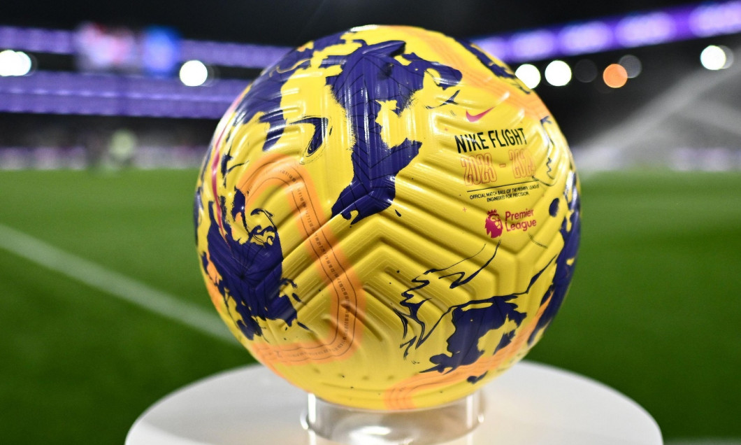 LONDON, ENGLAND - OCTOBER 27: A close-up view of the official Premier League Nike ball match for the Premier League match between Crystal Palace and T