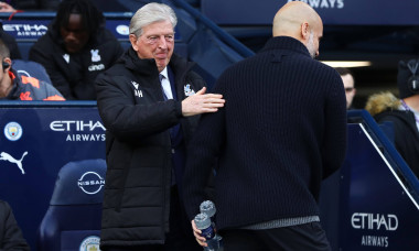Manchester City v Crystal Palace, Manchester, UK - 16 Dec 2023 Roy Hodgson, Manager of Crystal Palace shakes hands with