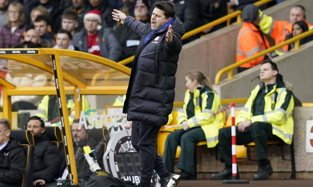 Wolverhampton, England, 24th December 2023. Mauricio Pochettino manager of Chelsea on the touchline during the Premier L