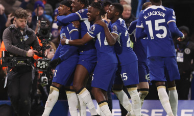 London, England, 27th December 2023. Noni Madueke of Chelsea celebrates scoring his sides second goal during the Premier