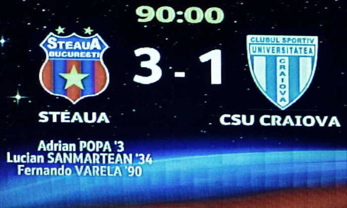 steaua csu craiova tabela