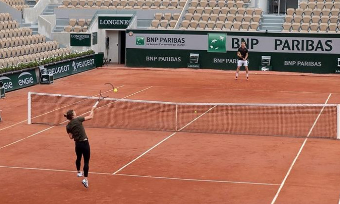 Simona Halep antrenament Roland Garros