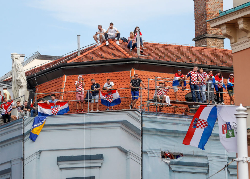 Fans Watch As Croatia Take On France In The Football World Cup Final