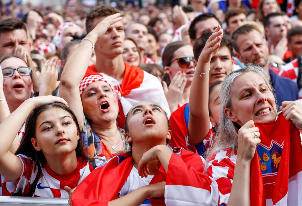 Fans Watch As Croatia Take On France In The Football World Cup Final