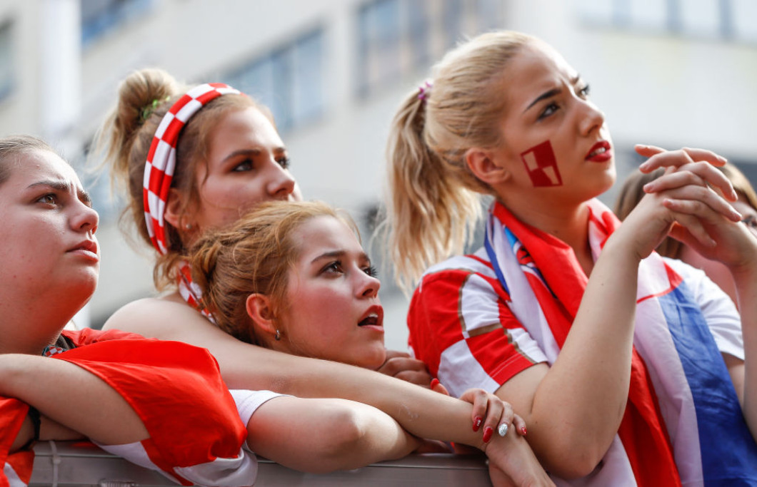 Fans Watch As Croatia Take On France In The Football World Cup Final