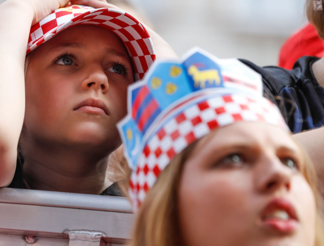 Fans Watch As Croatia Take On France In The Football World Cup Final