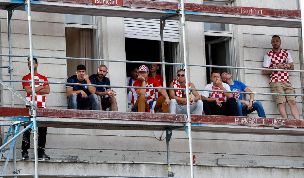 Fans Watch As Croatia Take On France In The Football World Cup Final