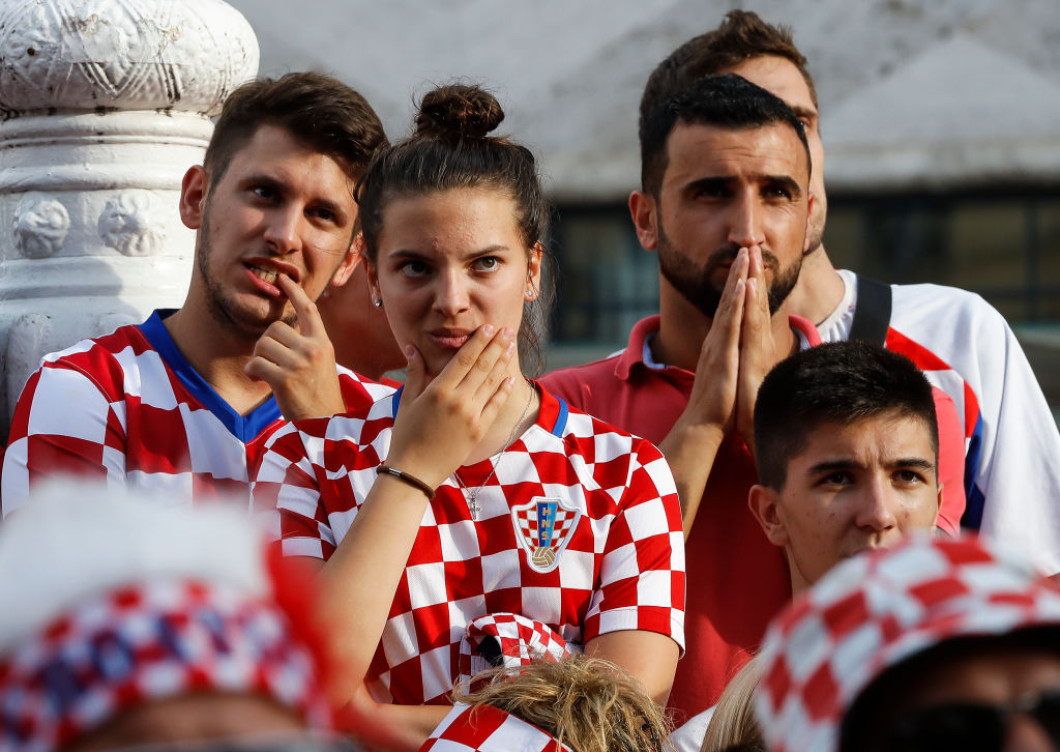 Fans Watch As Croatia Take On France In The Football World Cup Final