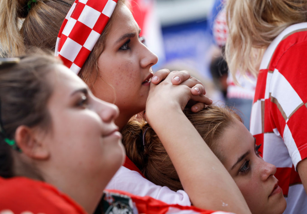 Fans Watch As Croatia Take On France In The Football World Cup Final