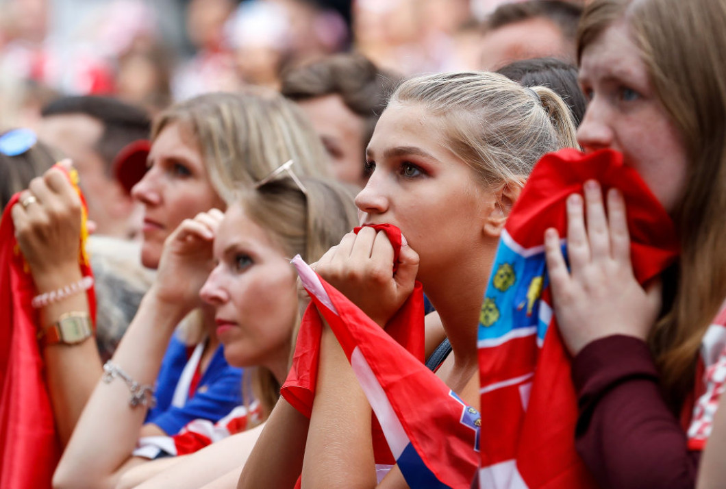 Fans Watch As Croatia Take On France In The Football World Cup Final