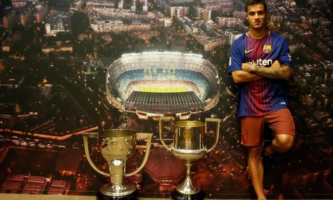 coutinho Barcelona trofee debut UEFA Champions League