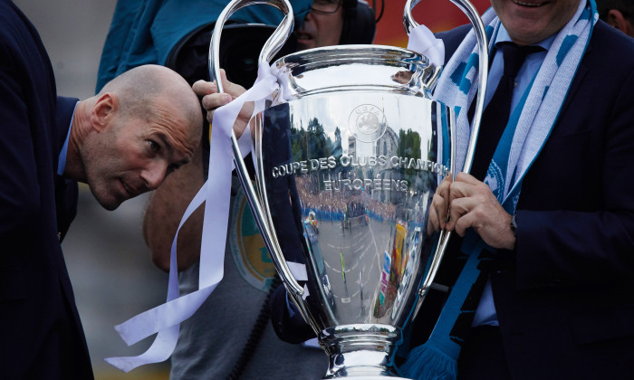 Real Madrid Celebrate After Victory In The Champions League Final Against Liverpool