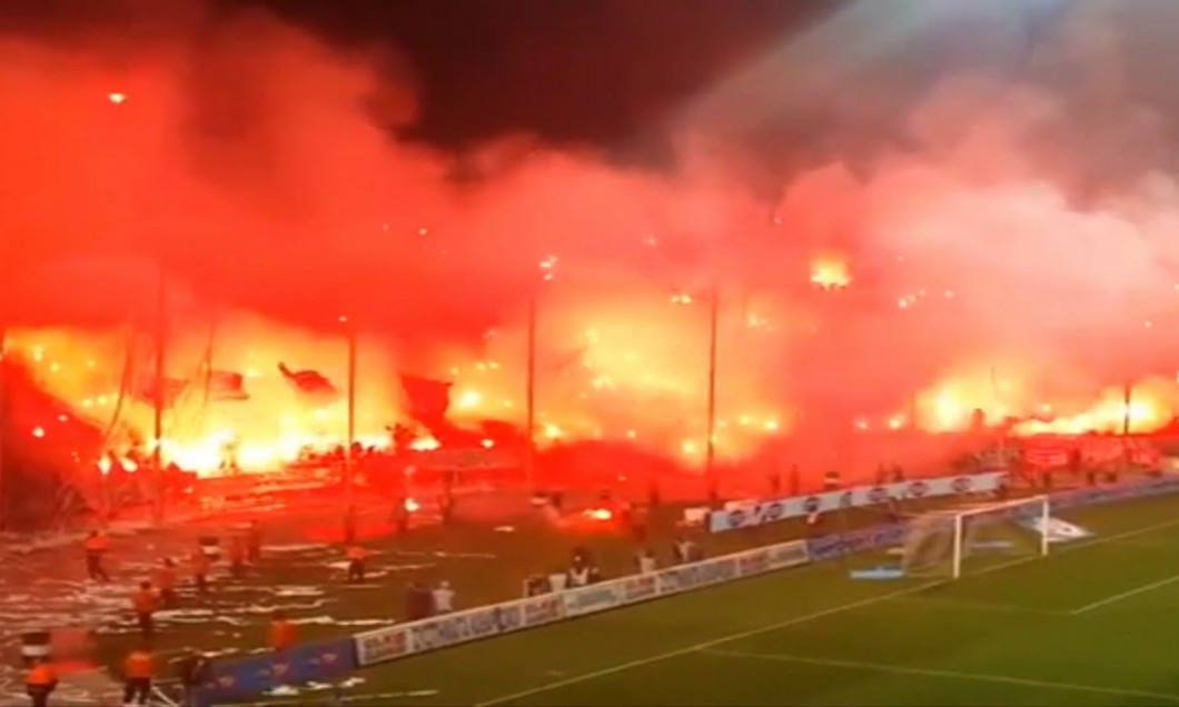 Atmosfera pe stadionul din Salonic