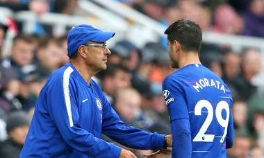 Alvaro Morata și Maurizio Sarri