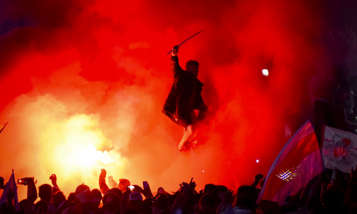 River Fans Celebrate Winning the Copa CONMEBOL Libertadores 2018