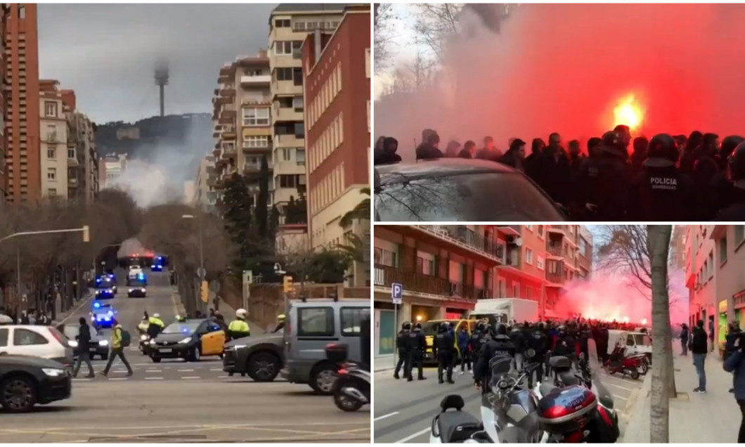 Barcelona - Lyon politie suporteri
