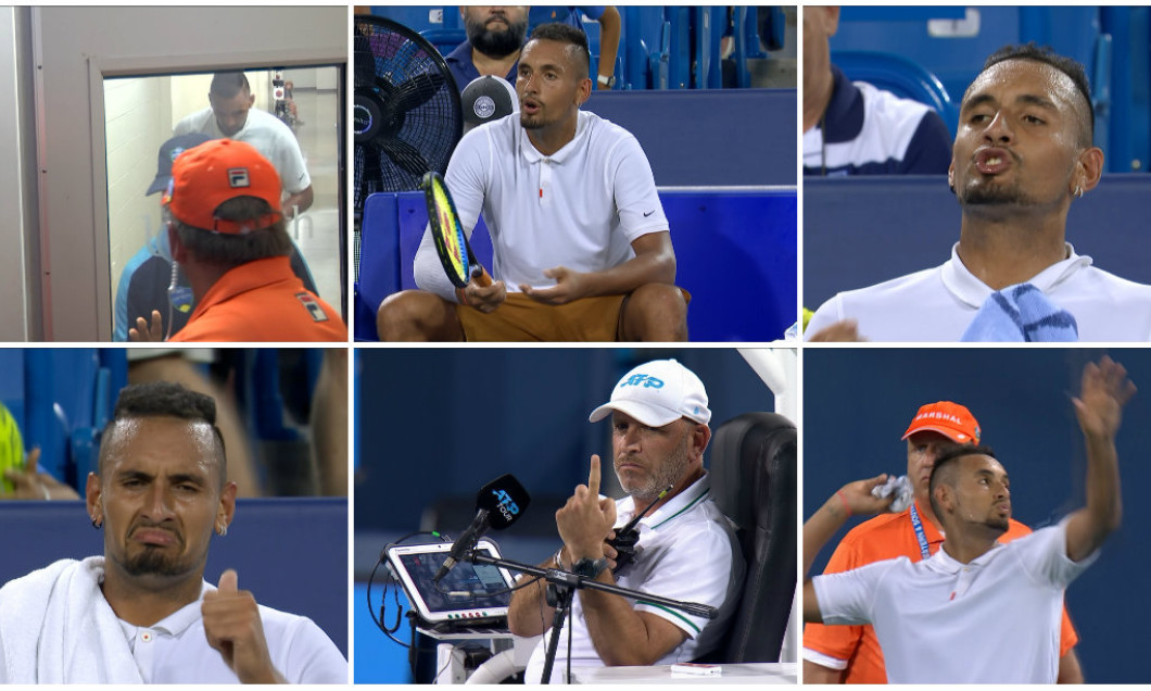 kyrgios se cearta cu arbitrul