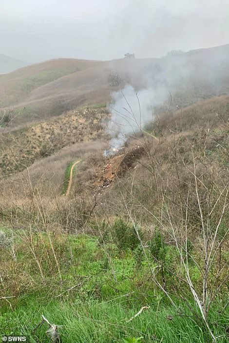 Elicopterul în care se afla Kobe Bryant a căzut foarte aproape de niște cicliști. Primele imagini au apărut abia acum