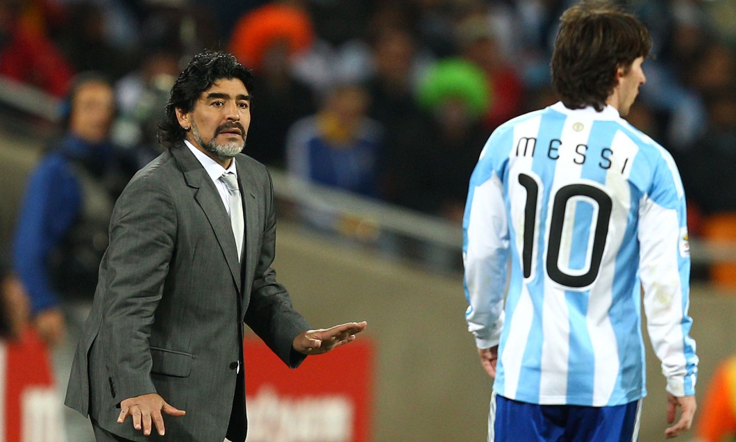 argentina diego maradona leo messi