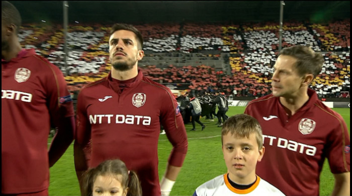 Coregrafia fanilor lui CFR Cluj/ Foto: Captură Digi Sport.