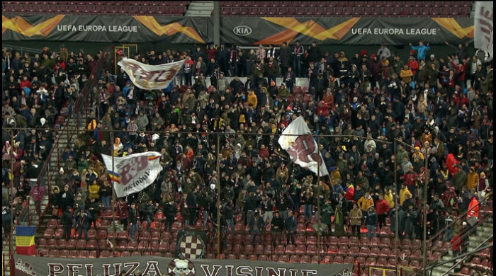 Fanii lui CFR Cluj / Foto: Captură Digi Sport