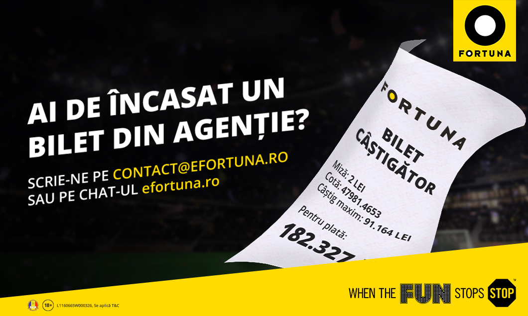 (P) FORTUNA. Modificări ale sistemului de lucru și plăți în Agențiile de Pariuri Sportive