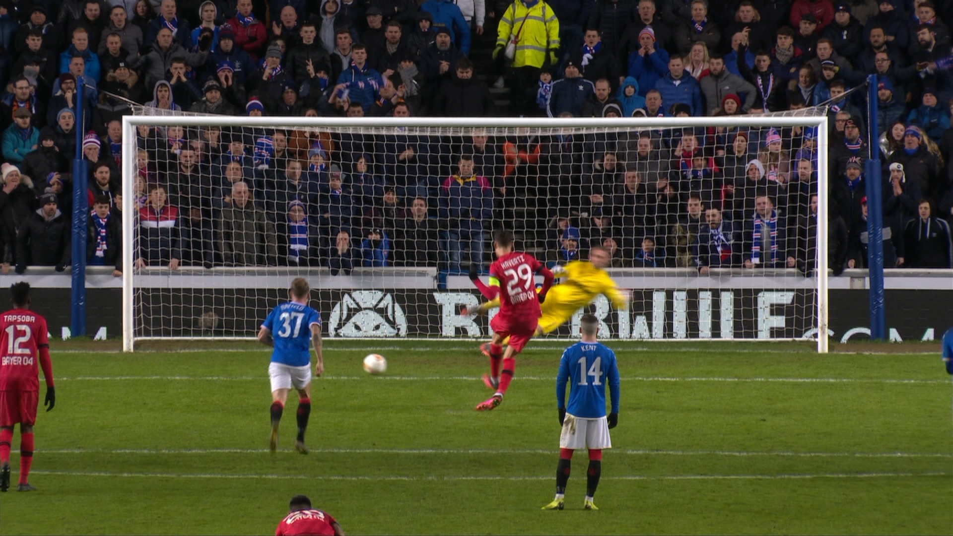 Rangers - Bayer Leverkusen 0-1, ACUM, la Digi Sport 1. Gazdele deschid scorul din penalty. Ianis Hagi, rezervă