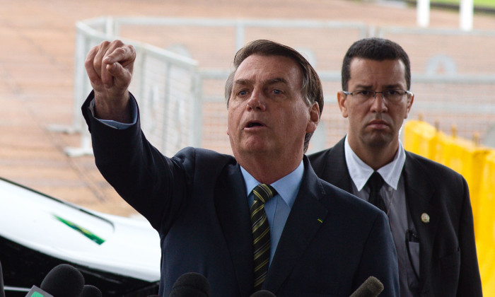 Brazilian President Jair Bolsonaro Speaks with the Press and also Holds a Press Conference Amidst the Coronavirus (COVID - 19) Pandemic