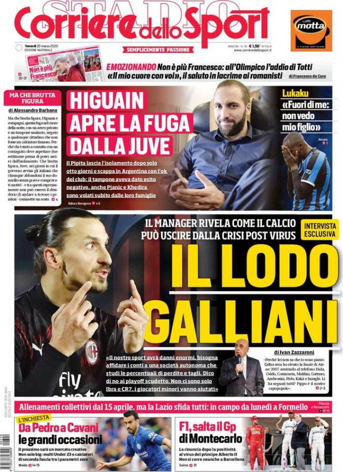 Quello che ha scritto la stampa italiana dopo che molti calciatori sono fuggiti dal Paese per paura del Coronavirus