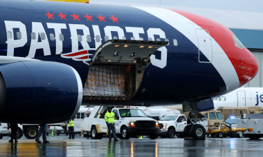 New England Patriots Plane Used To Bring Medical Supplies From China To Boston