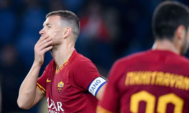 Rome, Italy. 23rd Feb, 2020. Edin Dzeko of AS Roma looks dejected during the Serie A match between Roma and Lecce at Stadio Olimpico, Rome, Italy on 23 February 2020. Photo by Giuseppe Maffia. Credit: UK Sports Pics Ltd/Alamy Live News