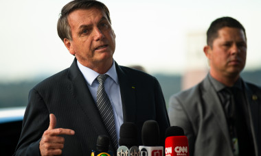 President Jair Bolsonaro Meets with the Press and His Supporters Amidst the Outbreak of the Coronavirus (COVID - 19)