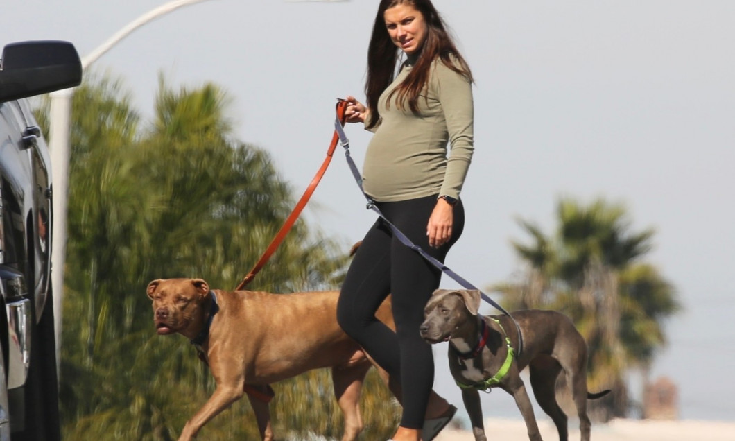 *EXCLUSIVE* Pregnant Alex Morgan takes her dogs for a walk in LA
