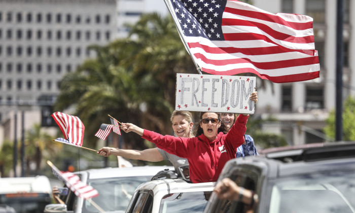 San Diego Residents Hold "Freedom Rally" To Protest Stay-At-Home Directives