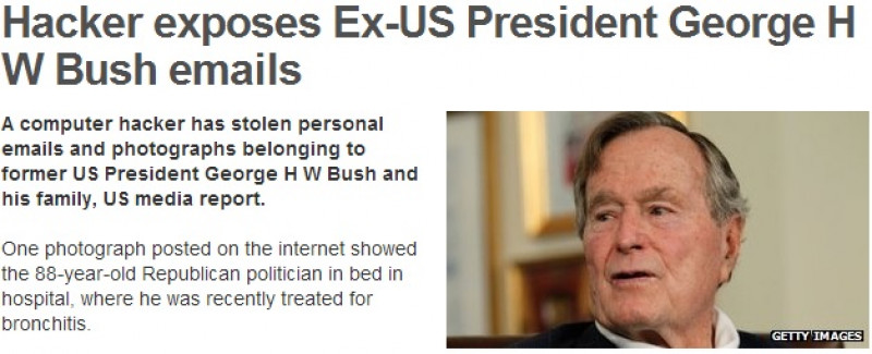 Fotografii și e mail-uri ale lui George H. W. Bush, sustrase de un hacker |bbc.co.uk
