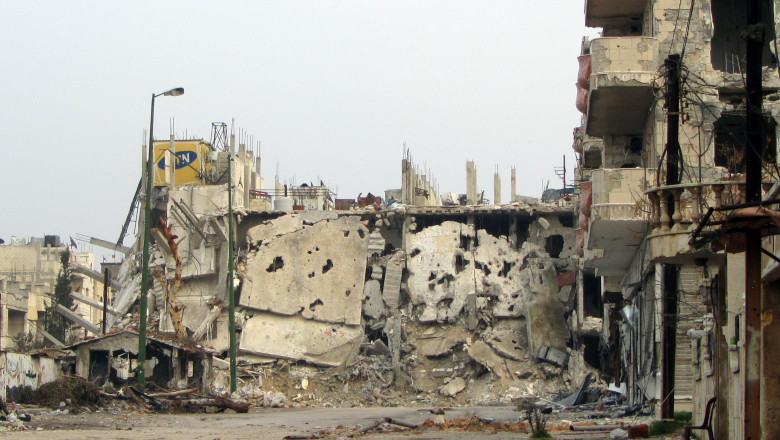 BOMBARDAMENTE HOMS SIRIA-AFP Mediafax Foto--