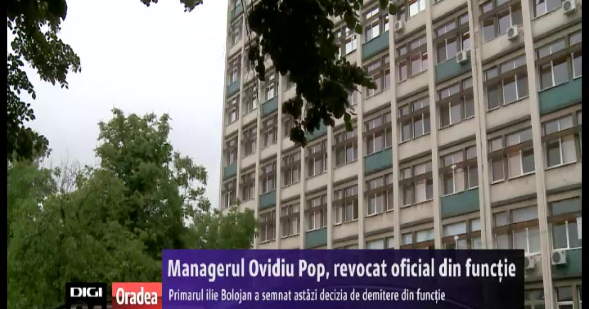 Managerul Ovidiu Pop, revocat oficial de la șefia Spitalului Municipal | Digi24