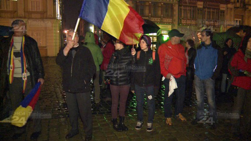 protest pe ploaie la Timisoara 12