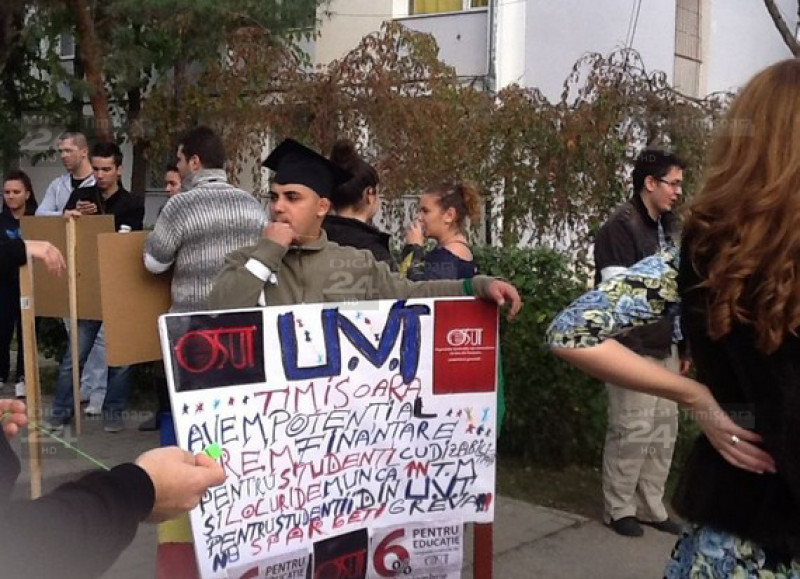 protestul studentilor la Timisoara 1