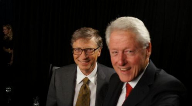 Bill Clinton selfie cu Bill Gates