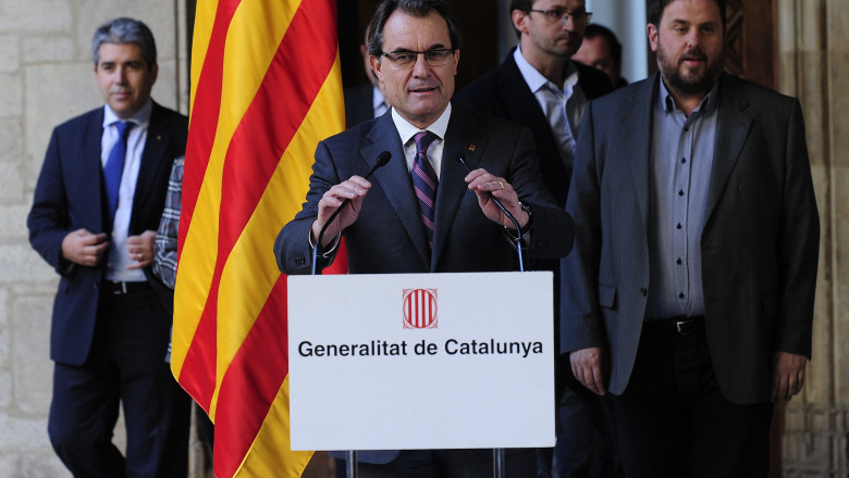 Artur Mas seful guvernului regional Catalonia anunta referendumul de independenta-AFP Mediafax Foto-JOSEP LAGO